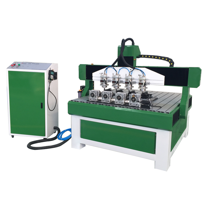 Multi head 3D wood  Caving CNC Router Machine With 4 Rotary for sale
