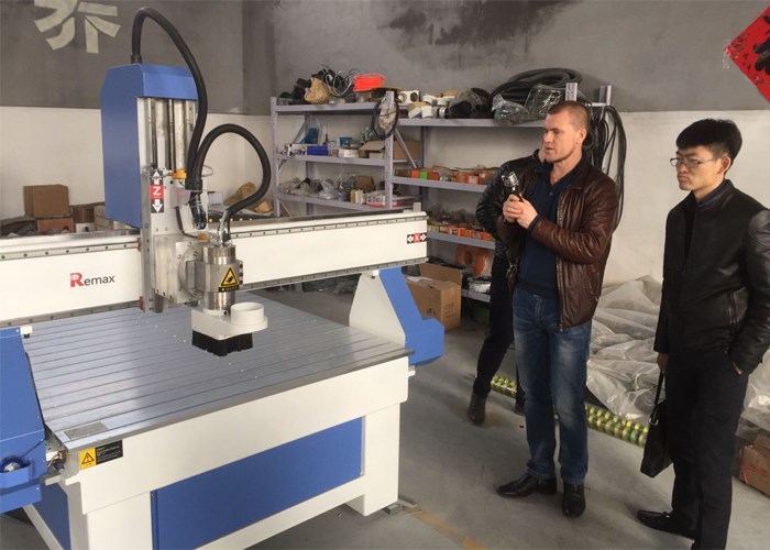 Russia customer visit for 4 axis cnc router machine
