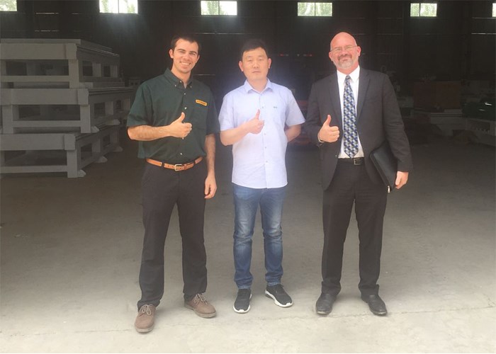 America customer visit wood cnc router machine